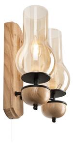 Brilagi - LED Nástěnné svítidlo COTTAGE 2xE14/40W/230V dub/hnědá