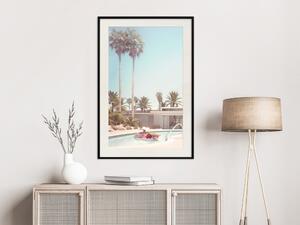 Plakát Palmy - prázdninová relaxace u bazénu uprostřed slunečného vánku