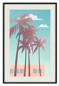 Plakát Miami Palms - prázdninový pohled na modrou oblohu a bílé mraky