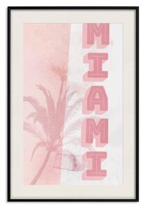 Plakát Jemný neon - nápis Miami zkonstruovaný v růžových písmenech