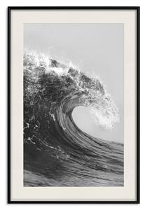 Plakát Černobílá vlna - fotografie zpěněné mořské vody
