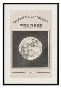 Plakát Pohled na Měsíc - ilustrace stylizovaná podle staré albové rytiny