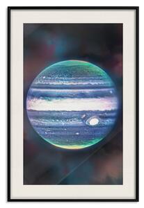 Plakát Planeta Jupiter - detailní záběr Jupiteru ve vesmíru a jeho polární záře