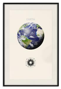 Plakát Země - zelená planeta a abstraktní kompozice se sluneční soustavou