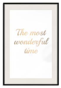 Plakát Nejkrásnější čas - nápis na bílém pozadí, zlatý nápis