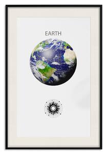 Plakát Zelená planeta II - Země, abstraktní kompozice s sluneční soustavou