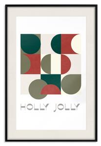 Plakát Holly jolly - geometrické tvary ve svátečních barvách