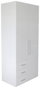 ŠATNÍ SKŘÍŇ S OTOČNÝMI DVEŘMI, vysoce lesklá bílá, bílá, 98/218,6/59,4 cm Xora - Šatní skříně