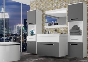 Koupelnový nábytek Belini šedý mat / bílý mat + umyvadlo + zrcadlo Výrobce ROD M 6/0/W/SRW/0/ZW