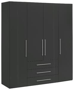 ŠATNÍ SKŘÍŇ S OTOČNÝMI DVEŘMI, antracitová, vysoce lesklá antracitová, 195,5/218,6/59,5 cm Xora - Šatní skříně