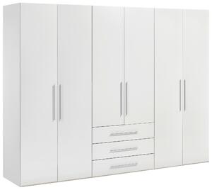 ŠATNÍ SKŘÍŇ S OTOČNÝMI DVEŘMI, vysoce lesklá bílá, bílá, 292,8/218,6/59,6 cm Xora - Šatní skříně