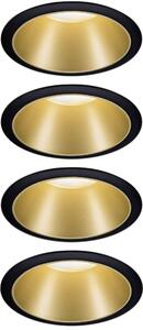 Paulmann 4064161242248 Cole Coin vestavné svítidlo, LED, 6 W, černá, zlatá, sada 4 ks