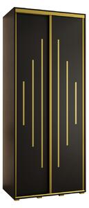 Šatní skříň ASIRI 12 - 110/60 cm, černá / zlatá