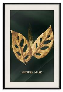 Plakát Monstera opičí ve zlaté barvě - majestátní listy děrované rostliny
