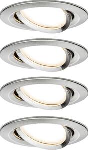 Paulmann Nova vestavné svítidlo, LED, LED, 6 W, železo (kartáčované), sada 4 ks
