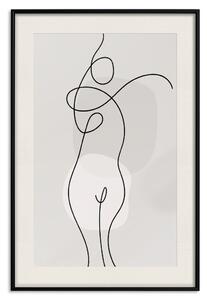 Plakát Figura ženy - lineární a abstraktní postava v moderním stylu