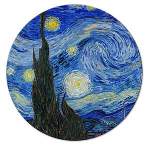 Kulatý obraz Hvězdná noc, Vincent Van Gogh - tmavá obloha nad městem