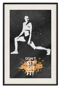 Plakát Dívka v sportovním oblečení - motivační slogan s rozehřívající se ženou