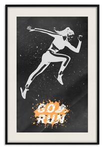 Plakát Běžkyně - žena ve sportovním oblečení a s motivačním sloganem