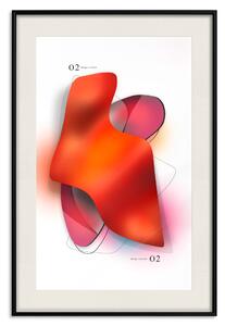 Plakát Neonová abstrakce - tvary v odstínech šťavnatě červené a růžové barvy