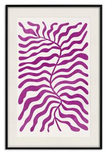 Plakát Geometrická abstrakce - světle fialové tvary a rostlinné formy
