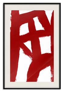 Plakát Abstraktní kompozice - geometrické tvary a červené formy