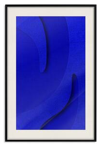 Plakát Abstraktní reliéf - modrá struktura hmoty a 3D tvary