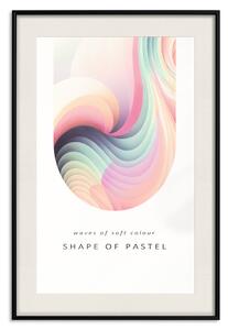 Plakát Abstrakce - vlna pastelových pruhů s popisem na bílém pozadí