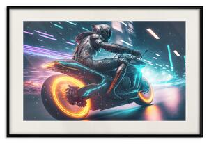 Plakát Noční závod - rychlá motorka ve světlech města