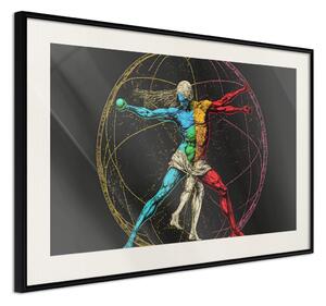 Plakát Vitruviánský atlet - kompozice inspirovaná da Vinciho dílem
