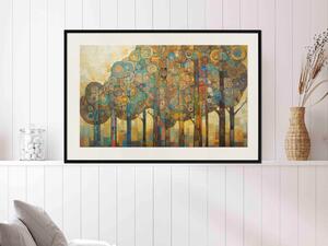 Plakát Mozaikové stromy - abstrakce lesa od AI