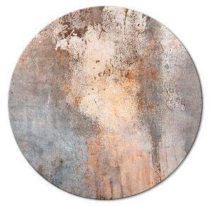 Kulatý obraz Abstraktní textury - řezaná rez v sépiových a šedých barvách