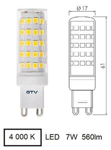LED žárovka G9 GTV LD-G9P7W0-40 denní bílá 560lm