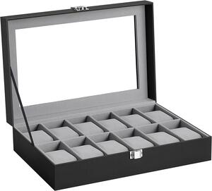SONGMICS Úložný box na hodinky Velur šedý