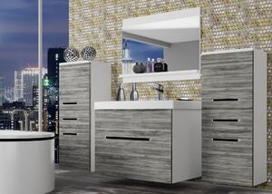 Koupelnový nábytek Belini šedý antracit Glamour Wood + umyvadlo + zrcadlo ROD M 4/0/W/GW1/0/ZW