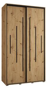 Šatní skříň YVONA 12 - 140/45 cm, dub artisan / černá