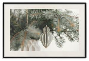 Plakát Vánoční dekorace - papírová ozdoba zavěšená na větvičkách