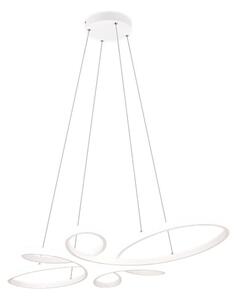 Trio Leuchten 345619131 FLY - Závěsný bílý lustr stmívatelný klasickým vypínačem, LED 32W, 4000K, 3900lm, 83 x 45cm (Moderní závěsný lustr v bílé barvě)