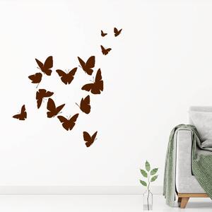 Živá Zeď Samolepka Motýlci ve tvaru srdce Barva: černá