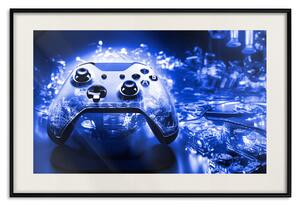 Plakát Gaming Technology - A Game Pad on an Intensely Navy Blue Background