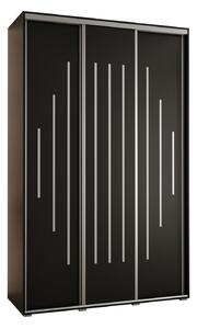 Šatní skříň ASIRI 12 - 150/45 cm, černá / stříbrná