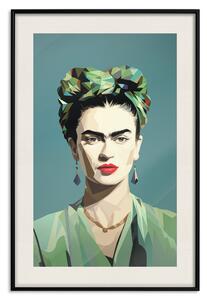 Plakát Green Frida - Geometric and Minimalist Portrait of a Woman