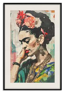 Plakát Portrait in Profile - Frida Kahlo Against a Cracked Wall