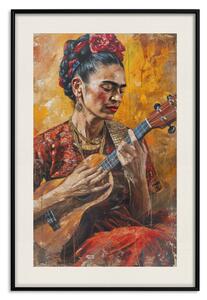 Plakát Frida With Ukulele - A Portrait of the Artist Playing the Instrument