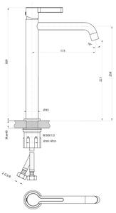 Sapho - Umyvadlová baterie ICONIC 30,9 cm matná černá