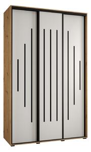 Šatní skříň ASIRI 12 - 150/45 cm, dub artisan / bílá / černá