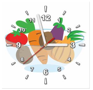 Obraz s hodinami Miska se zeleninou Rozměry: 30 x 30 cm