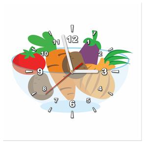 Obraz s hodinami Miska se zeleninou Rozměry: 30 x 30 cm