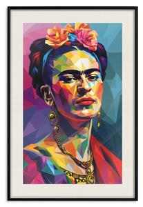 Plakát Geometric Portrait - Frida Kahlo in the Painting Style of Picasso