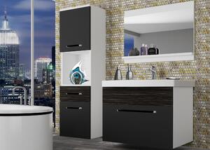 Koupelnový nábytek Belini černý mat / královský eben+ umyvadlo + zrcadlo ROD M 3/0/W/BHK/0/ZW
